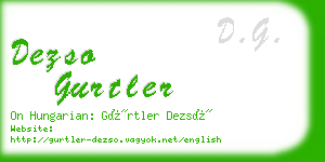 dezso gurtler business card